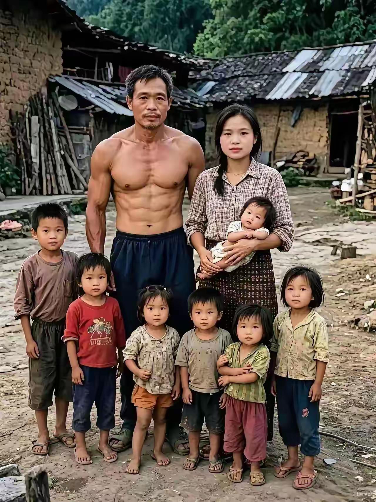 这是六零年代时的一个家庭照，那个时候也没什么压力，搁到现在恐怕家长都要愁死了。