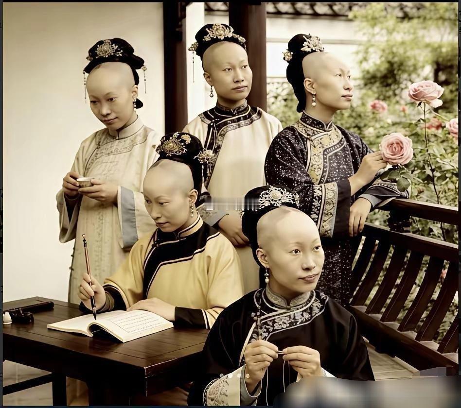 据说这才是清朝格格们真正的发型！真心觉得好丑哦