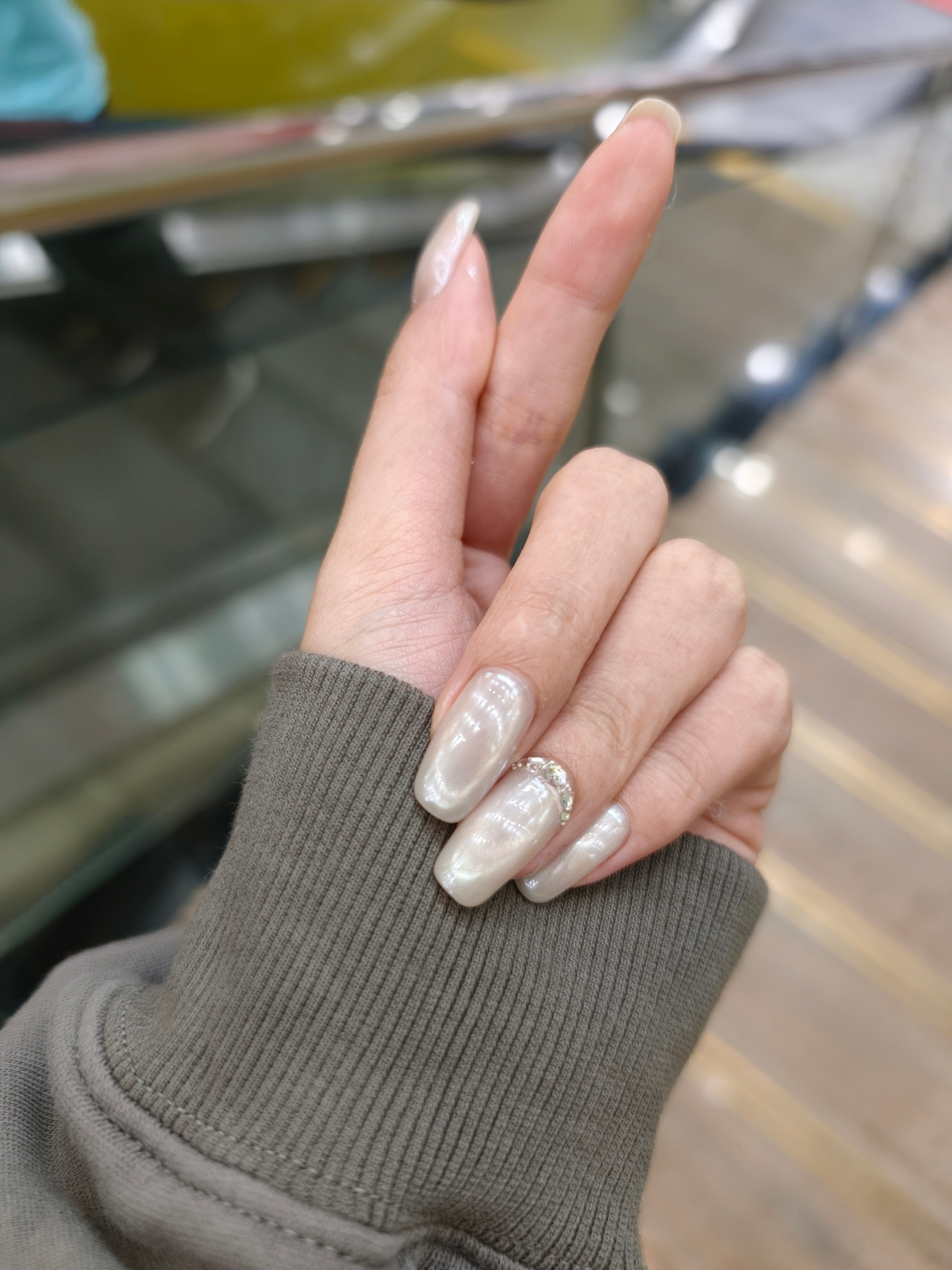 昨天换的新美甲嘻嘻美甲分享