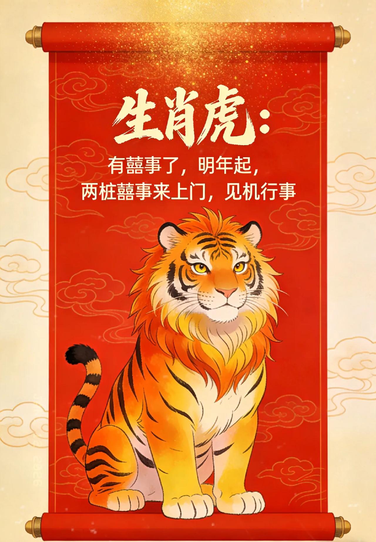 属虎的家人们！明年这两桩喜事先囤好，错过拍大腿！家人们谁懂啊！刷到属虎明年