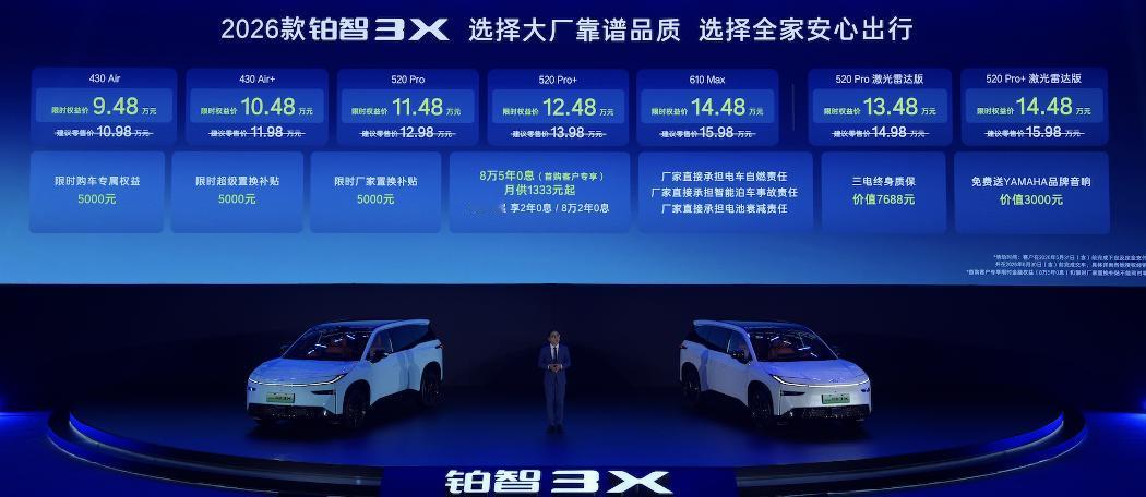 广汽丰田2026款铂智3X正式上市，梳理一下亮点：1、限时权益价9.48万-1