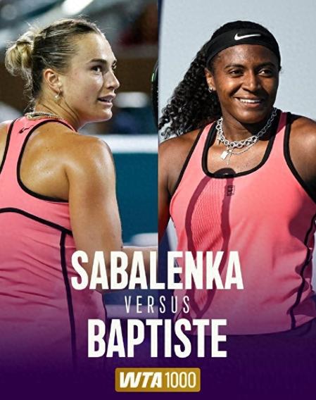 刚刚结束的WTA1000迈阿密站最后一场女单1/4决赛，卫冕冠军萨巴伦卡以两个6