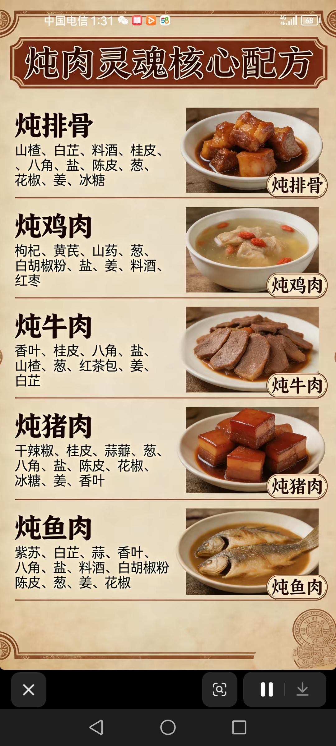 炖肉灵魂核心配方，烧饼想要蓬松又宣软优质泡打粉放里面，卤肉上色配方，