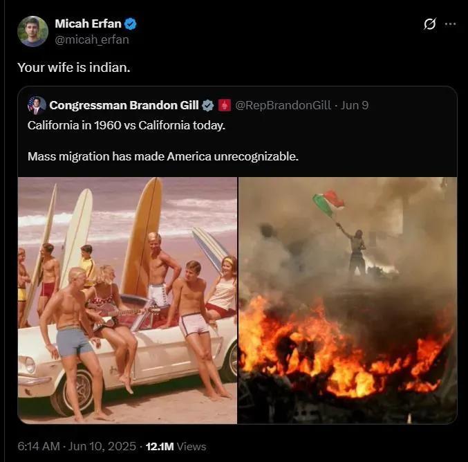 美国网友的评论真精到，要不说高手都在民间呢？洛杉矶和平示威发生后，美国议员布兰登