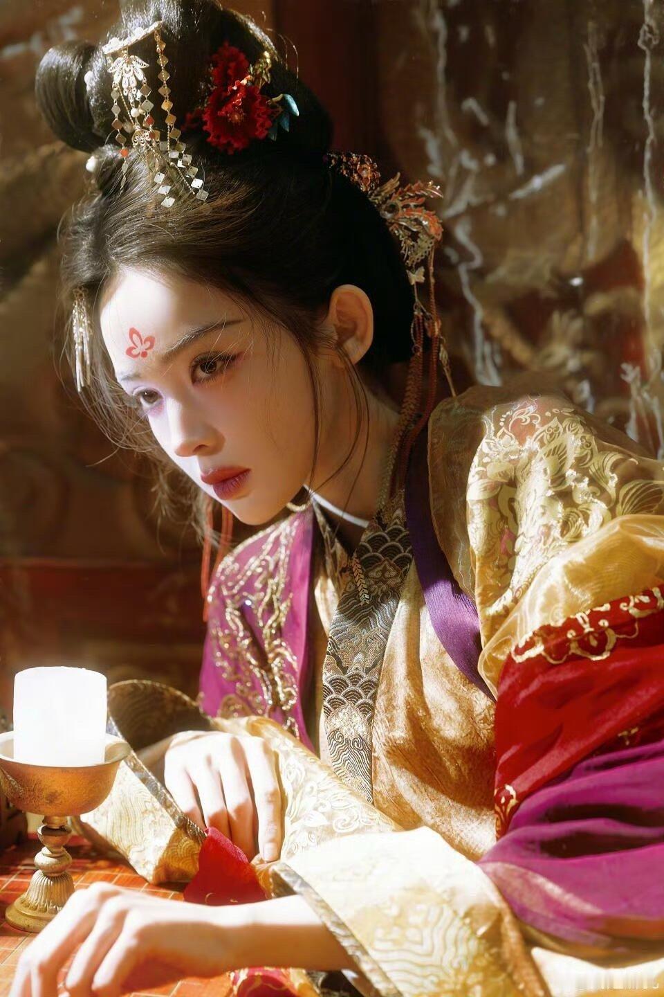 娜扎这组！！！！美成啥样了！好浓的疯批病娇感