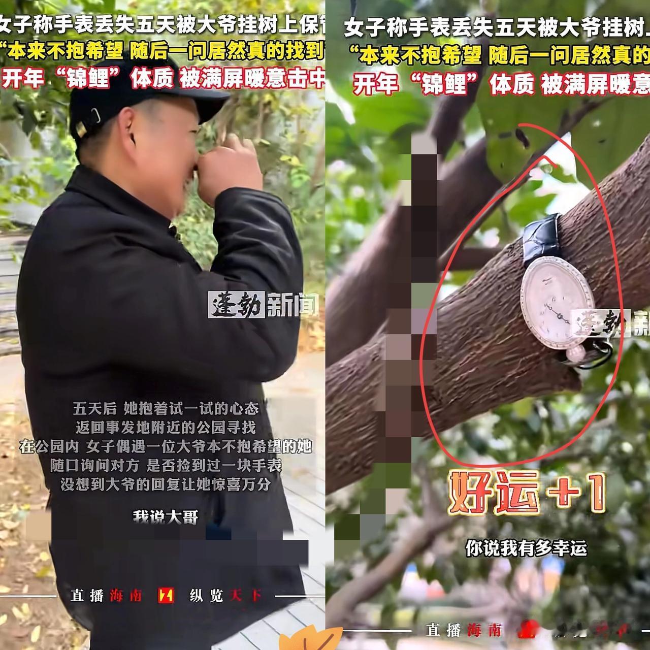 湖南女子丢了40万的名贵手表，抱着试试看的心态问了位公园大爷，结果直接解锁了最奇