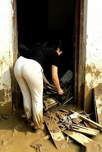 广西贵港甘道村一段视频在网上刷屏。画面里，灾后废墟满目狼藉，一名男子却突然“金句