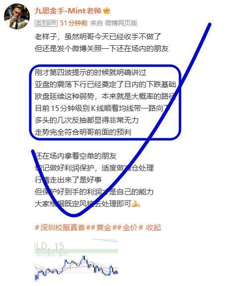 第六波，内部实盘空单拿下！4434位置的空单在4390顺利落袋单笔拿下440点刚