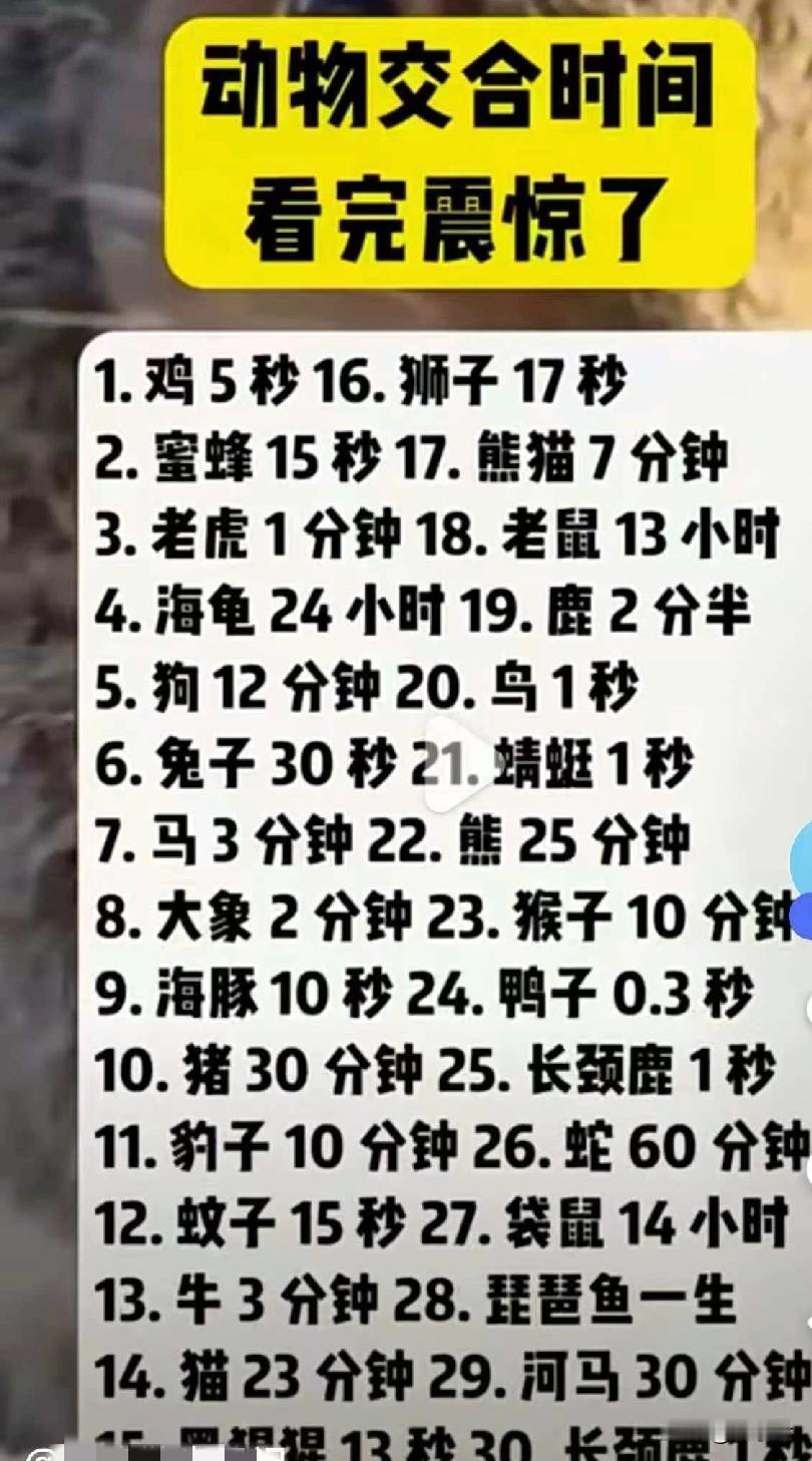 昨晚看动物世界，动物的繁衍时间，看完整个人都不好了，我竟然还不如一个动物！大概