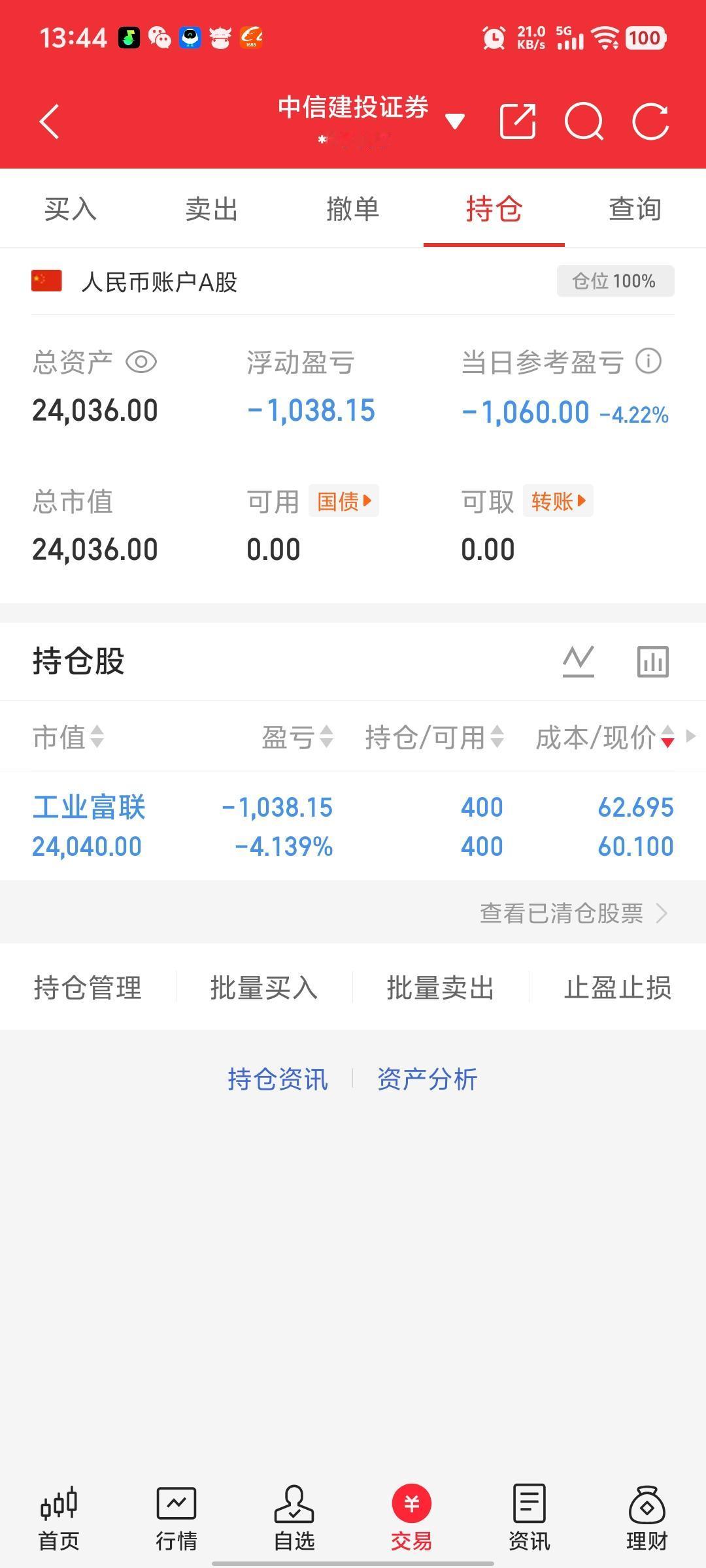 加仓了工业富联、南方精工，重仓了格林美。