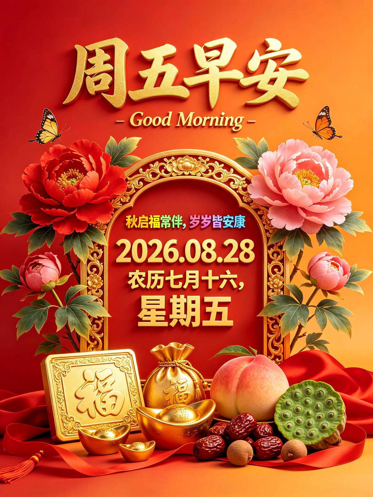 早安，美好的周五来啦🍁！八月即将画上句点，秋风缓缓吹来，带来秋的气息，也捎来崭