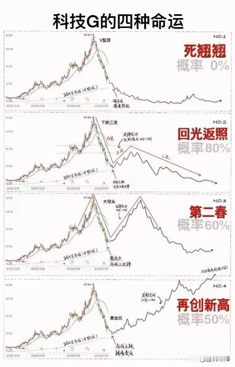 科技股未来的方向?你认为怎么走?第一种，我认为不可能，基金重仓抱团，不会阴跌下