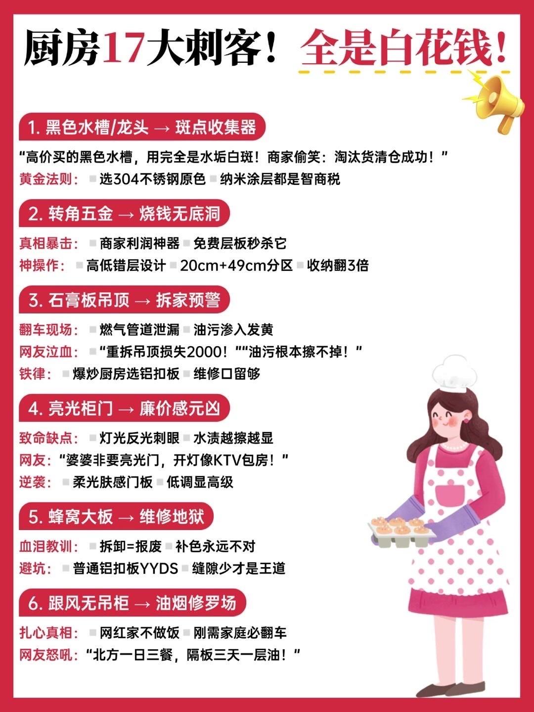 🚫厨房装修17个坑，别再花冤枉钱！🍽️橱柜设计1️⃣柜体深度别超60cm，