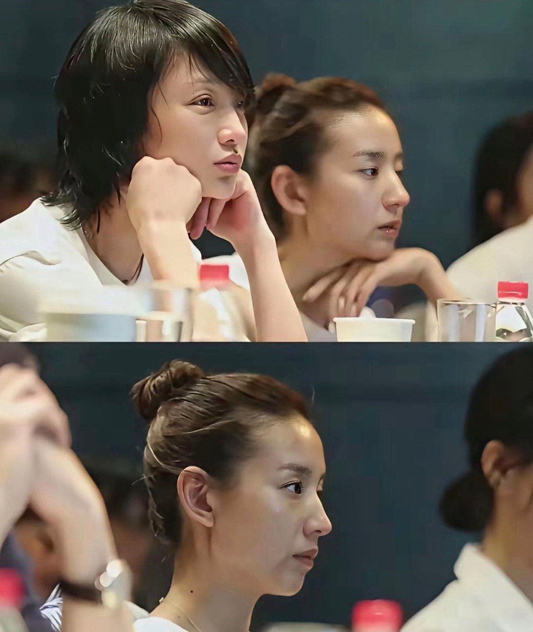 拍如懿传的时候，剧组给演员上历史课，交代故事背景，女演员全部全素颜，从这几张当时