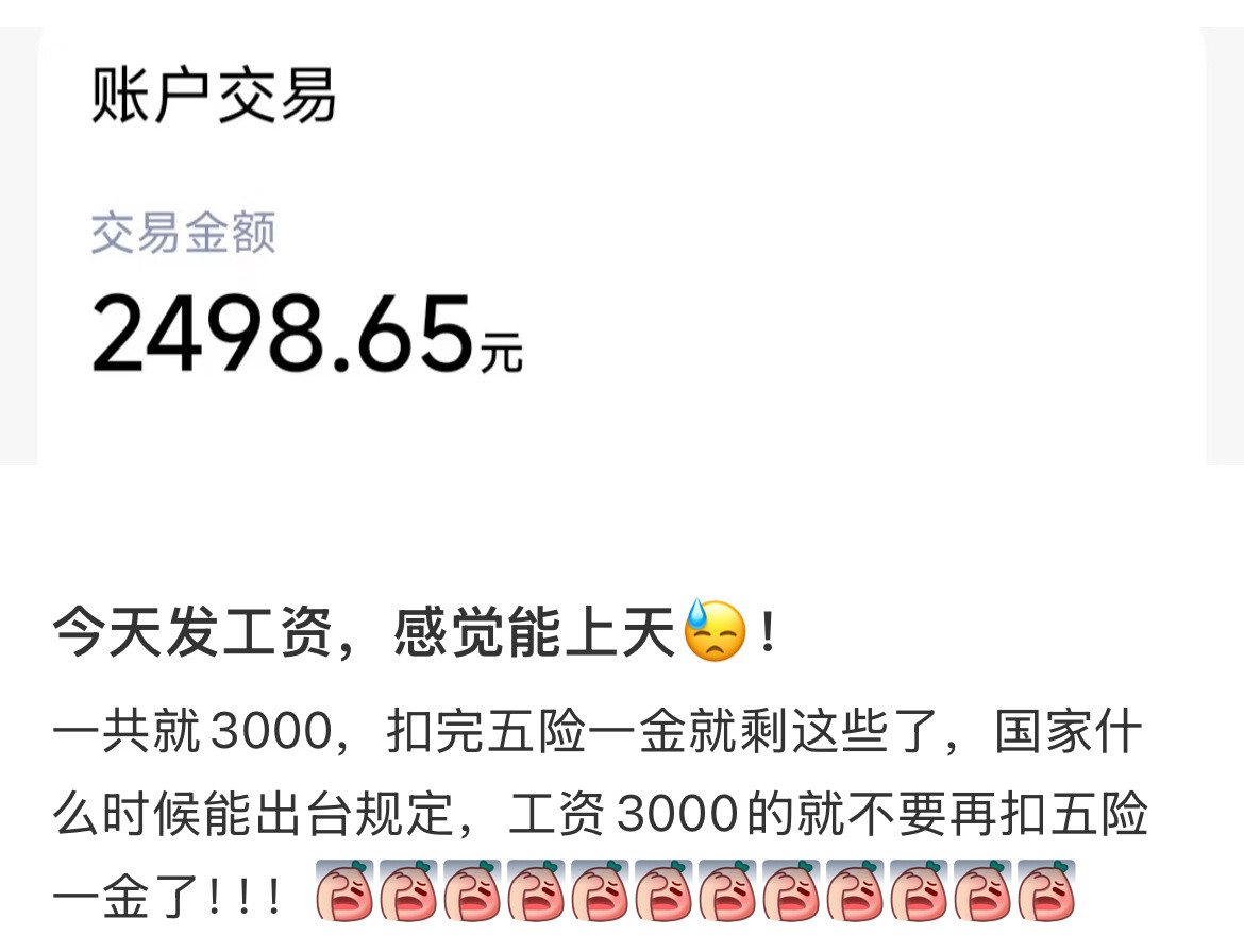 3000块钱的工资感觉能上天。​​​
