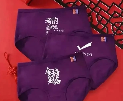 嫂子跟风买了紫色内裤，非得让高考的侄女穿，说啥“紫腚能行”（指定能行），结果侄女