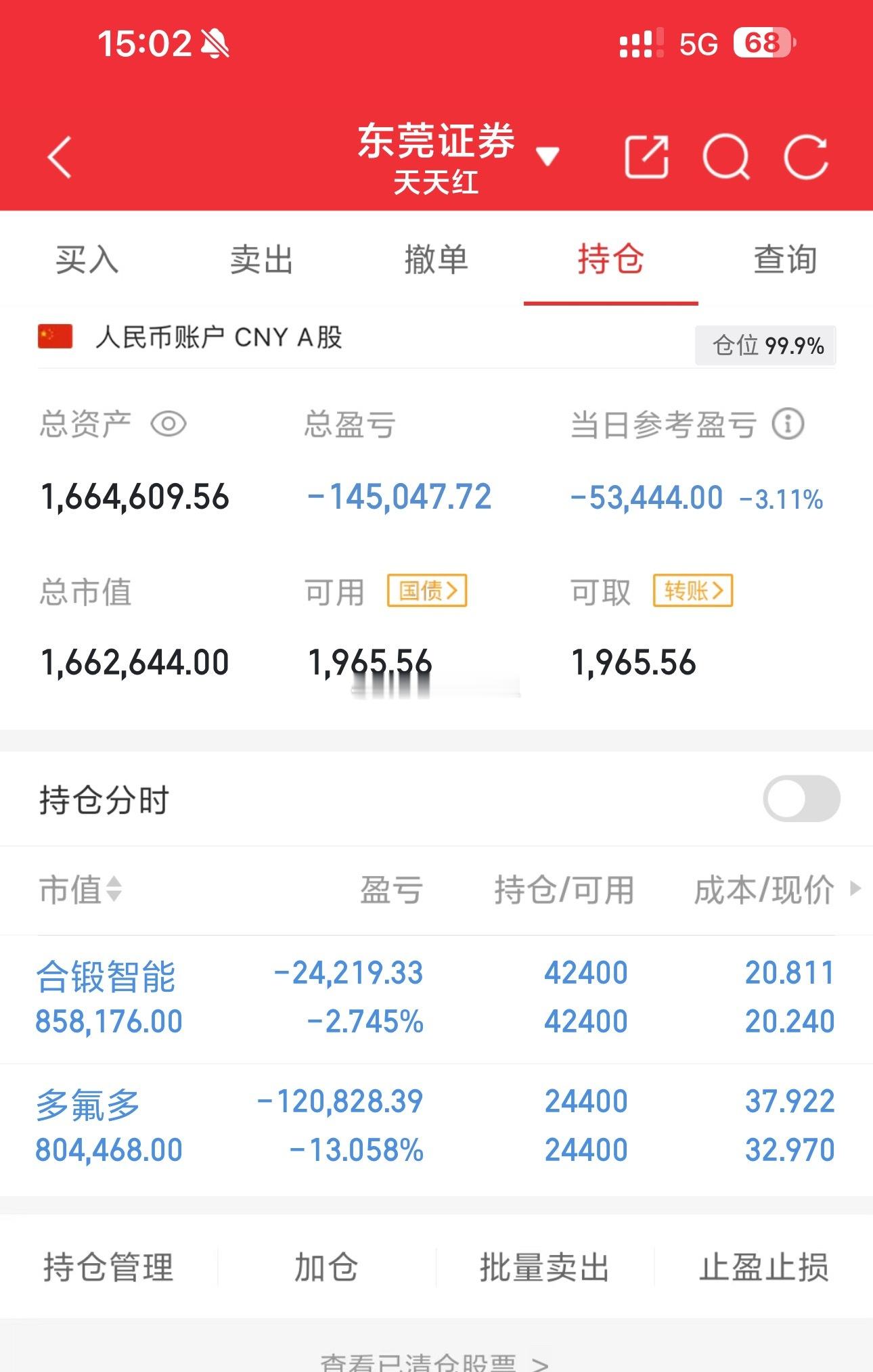 100w本金记录到300w（第131天)今日持仓票：合锻zn、多f多今日总资产：