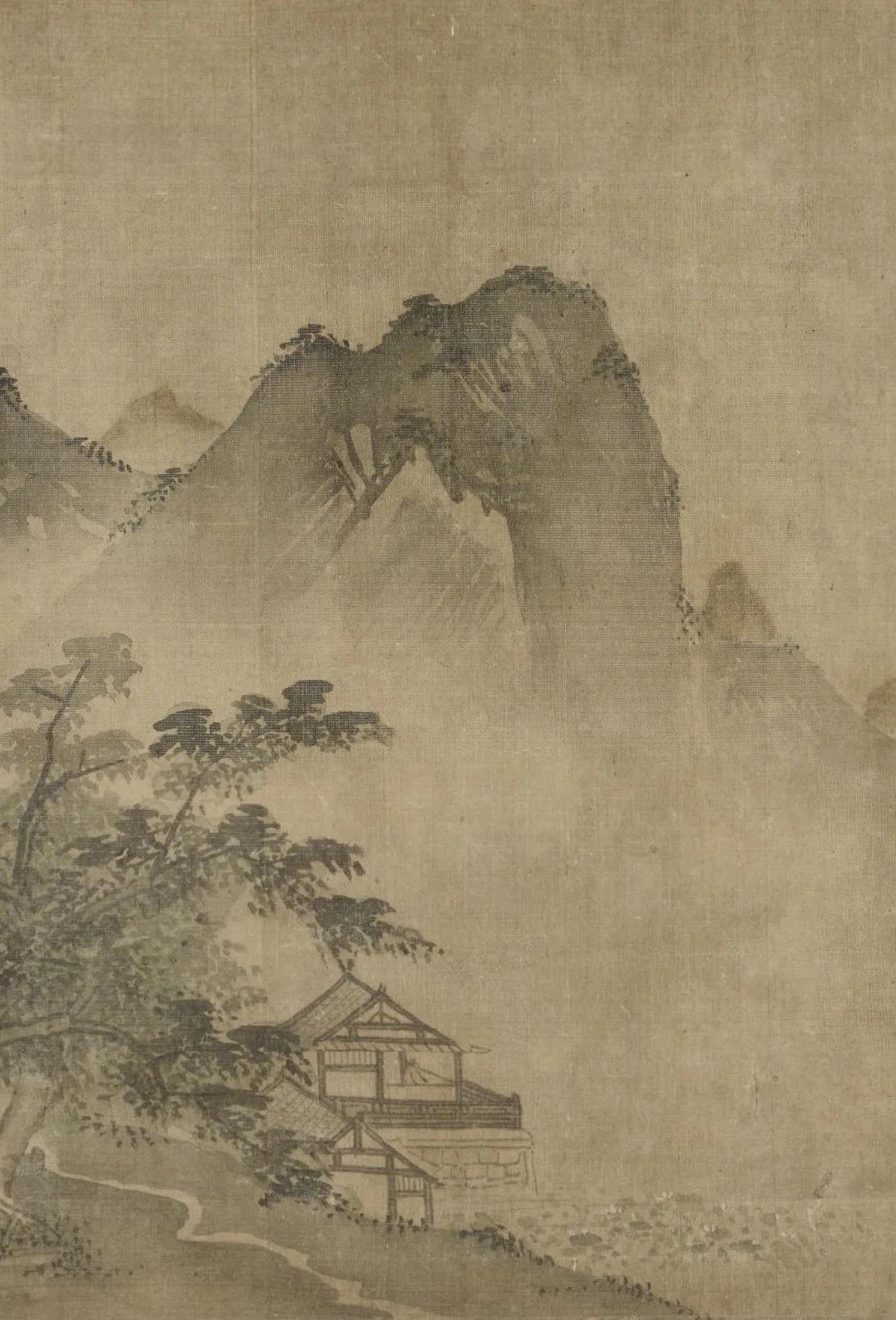 中国山水画中远山往往只画山头，下部是云或烟岚，这种画法现实高度吻合。这种只露出山