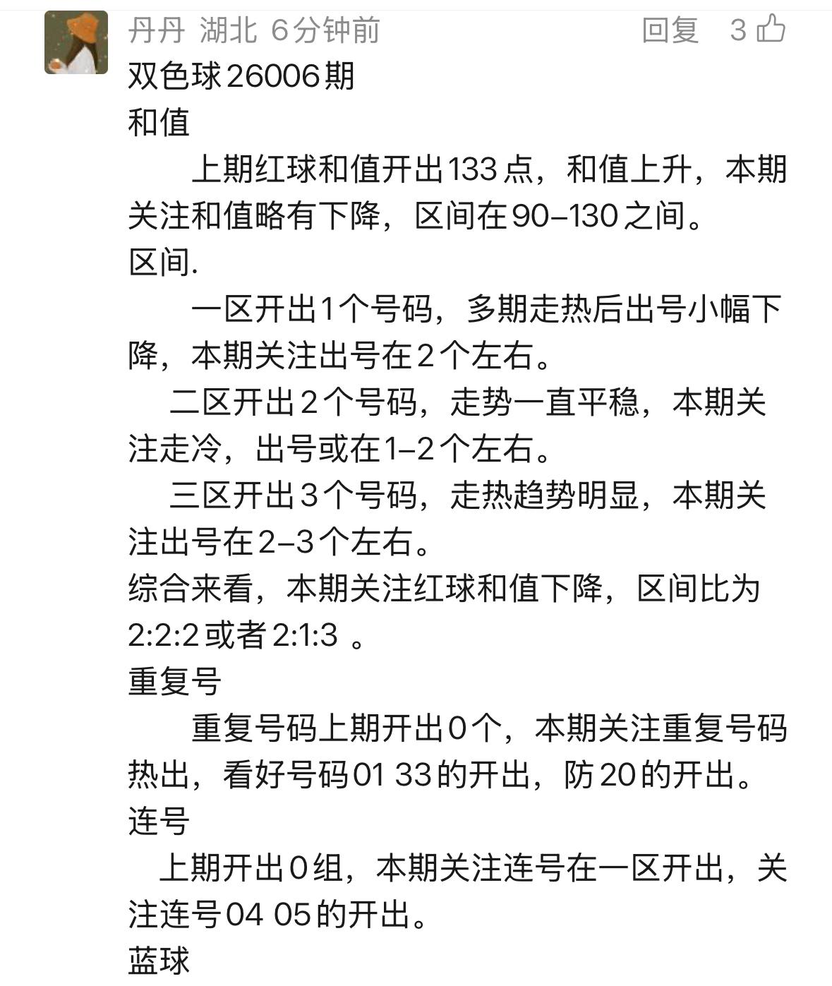 双色球第26006期前瞻，辛丹丹携精选6+2方案如约而至！本期亮点聚焦：