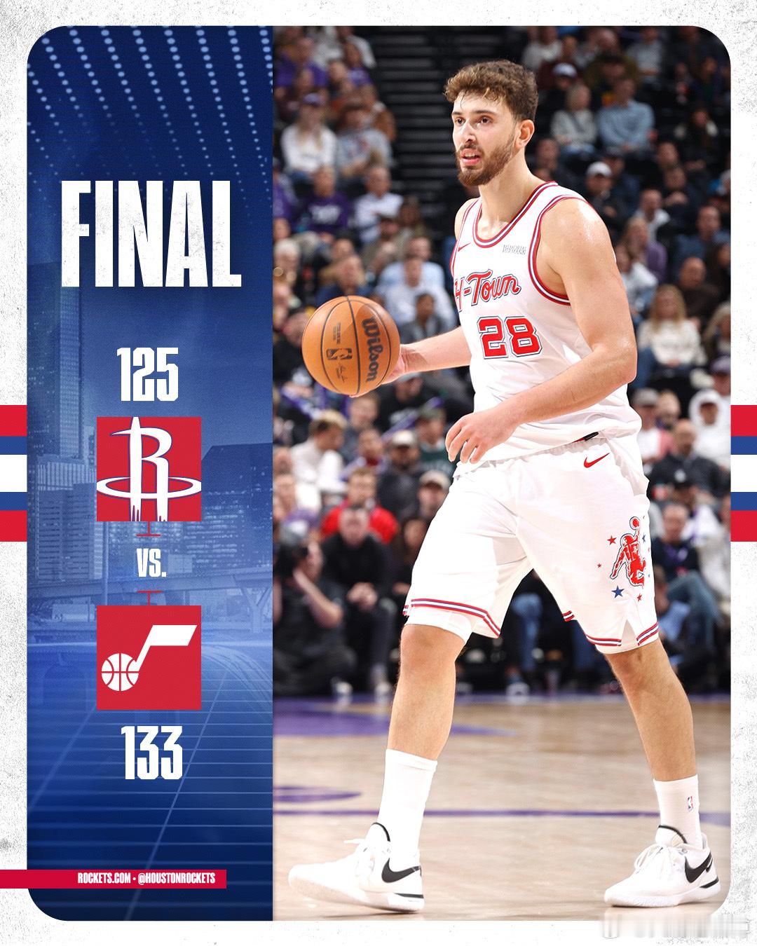 火箭125:133不敌爵士，终结了连胜！今日输在了三分和篮板上！作为联盟最准的球