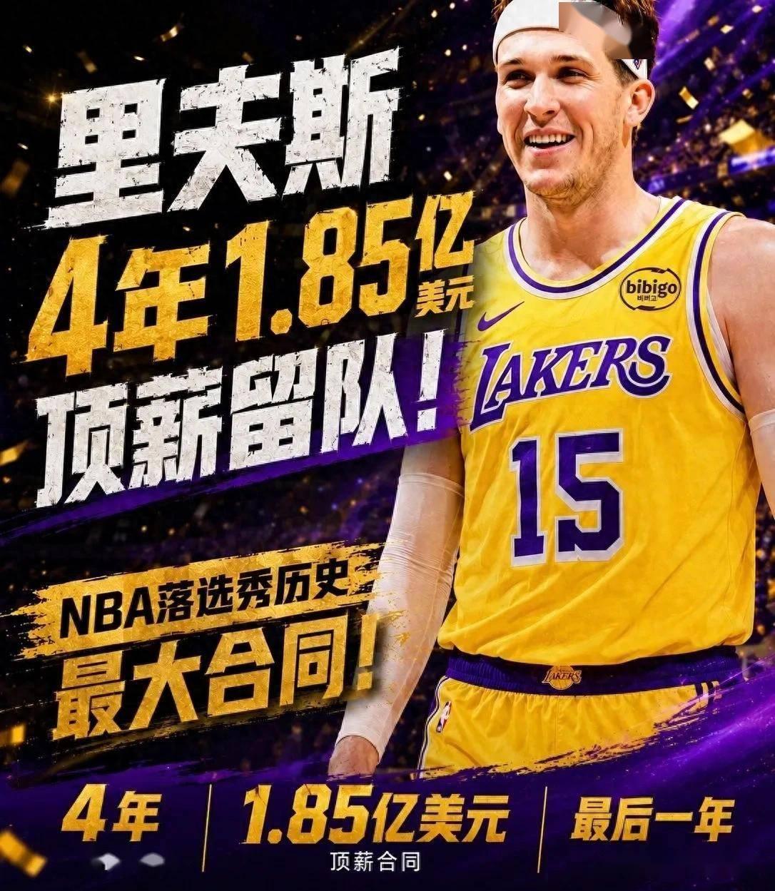 后卫行情暴涨！里夫斯4年1.85亿顶薪，真沾了布伦森红利？里夫斯签下4年1.8
