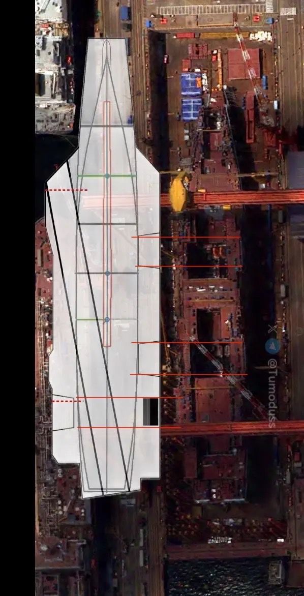 网友对004机库、舰体结构的最新预测图源B站烽火问鼎计划