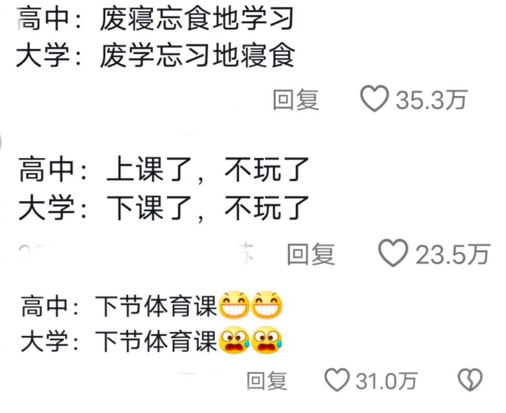 上大学前VS上大学后​​​