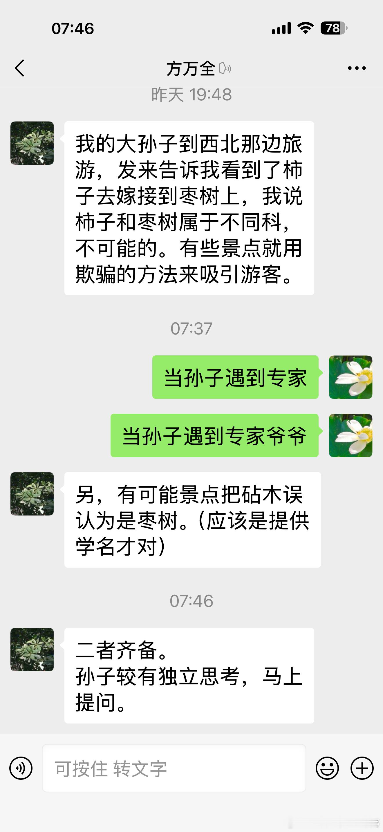 林木专家当孙子遇到专家爷爷……