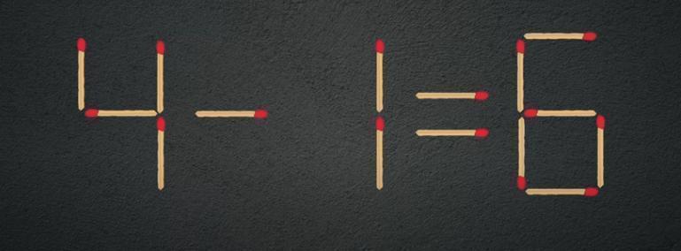 这是一场紧张又烧脑的火柴棒谜题对决！眼前的等式“4-1=6”显然站不