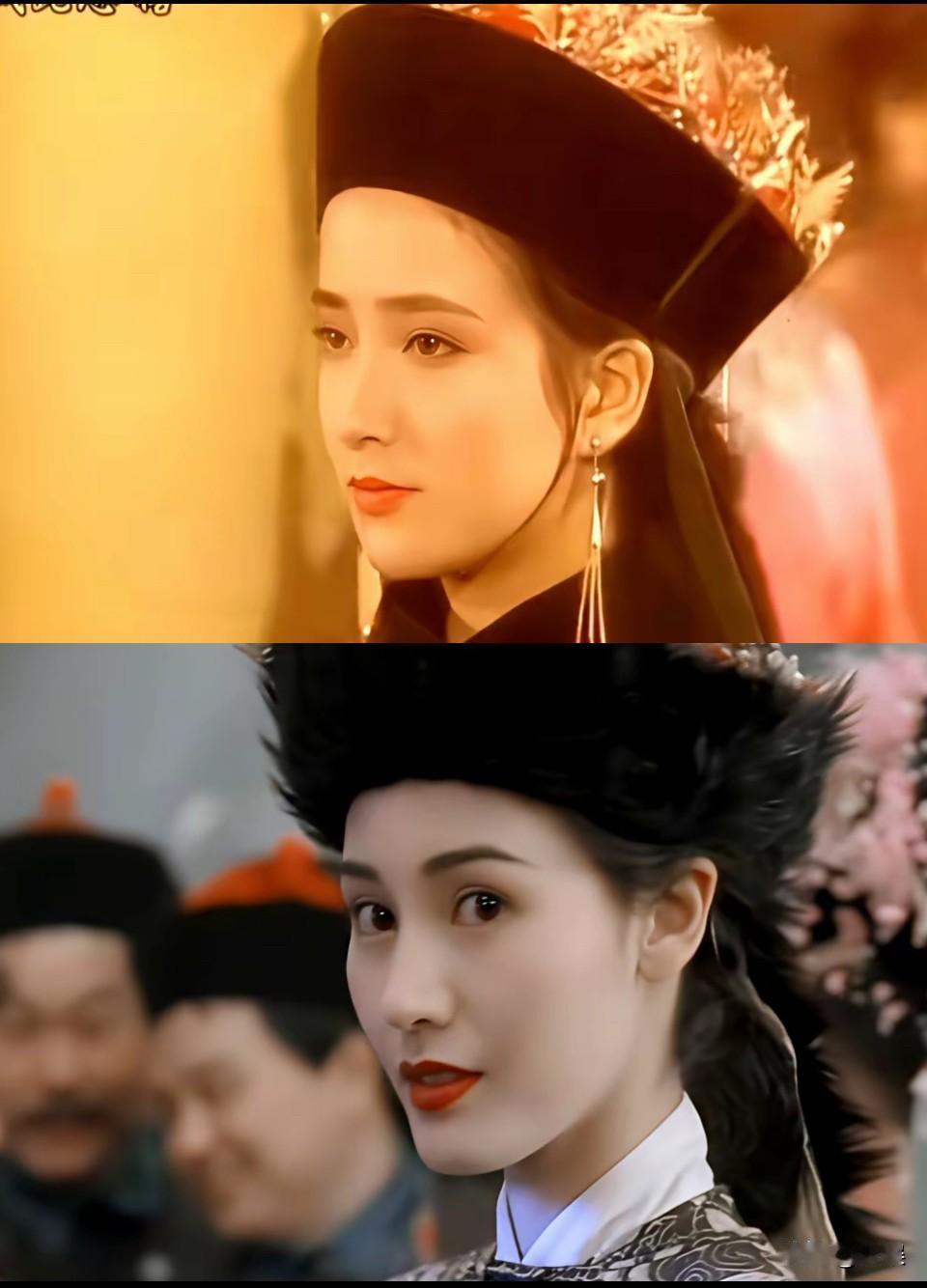 同样的造型☞何晴和李嘉欣，一对比就明白为什么以前有人说李，美则美矣，没有灵魂。