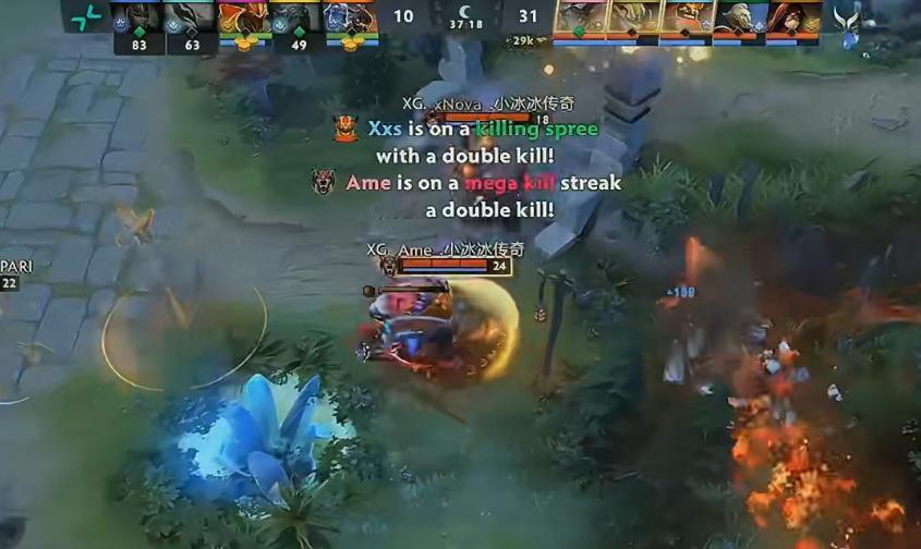 XG凭借莫言SK在中前期非常完美的节奏轻松战胜P-VISION拿下第一局，这盘比