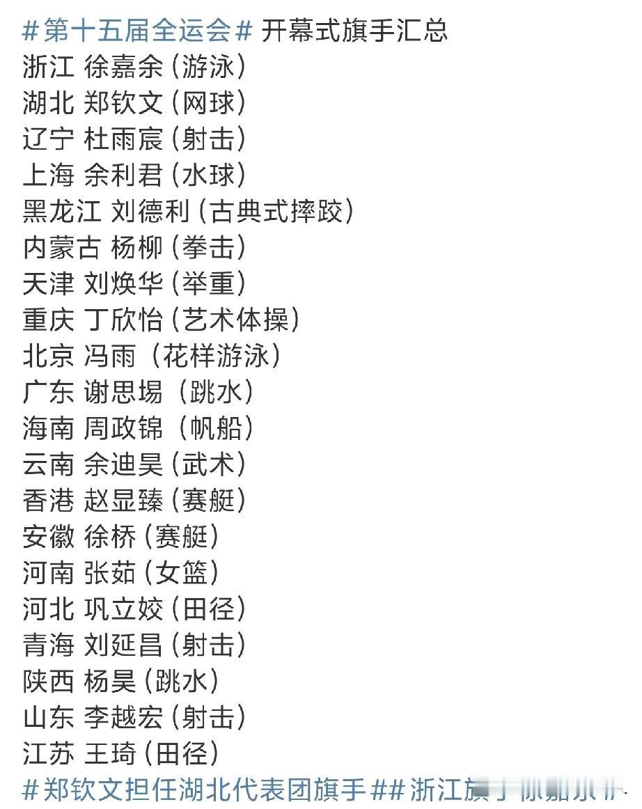 欧了！都总结好了！看看你们家的旗手，你认识不？