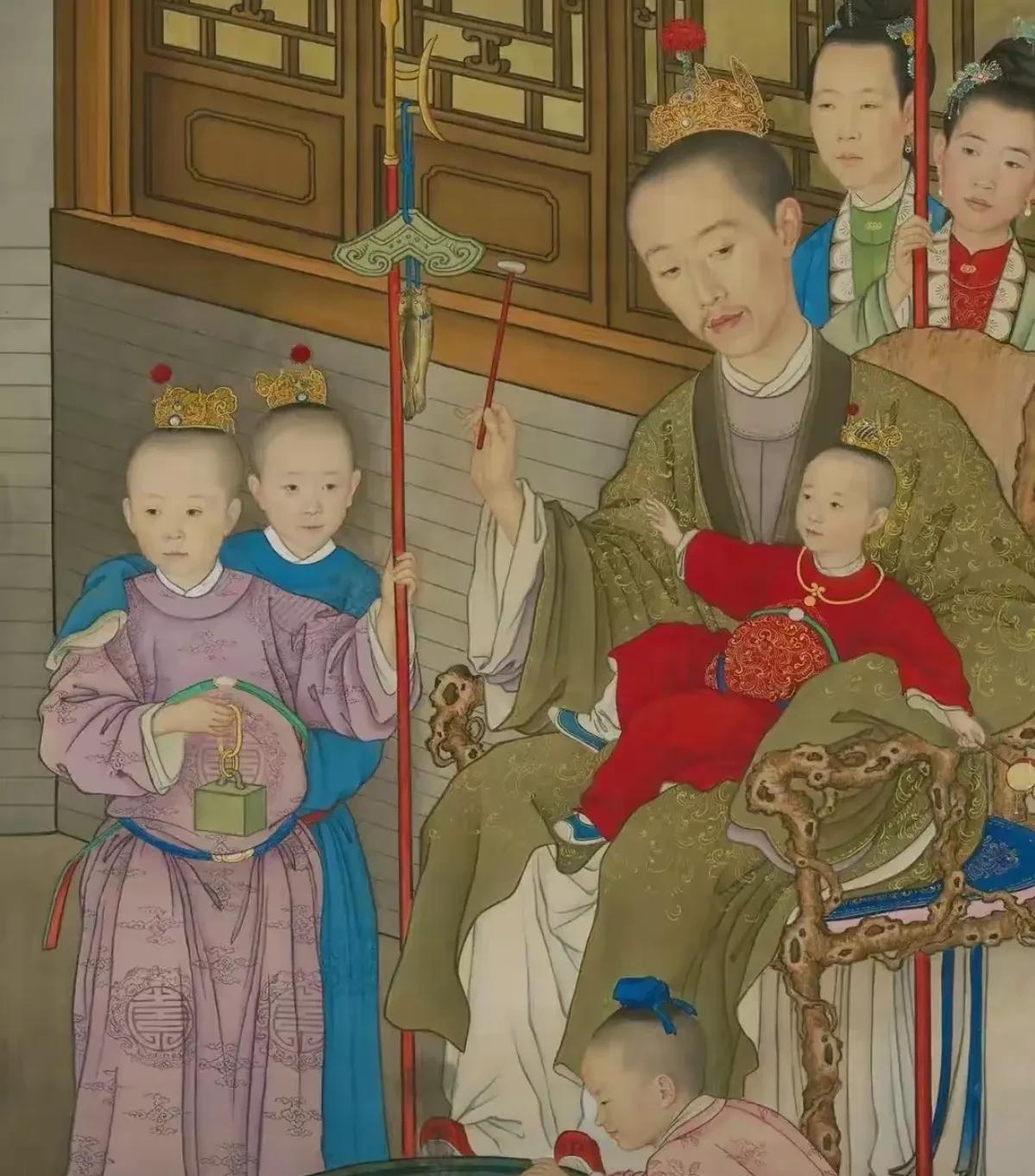乾隆穿上汉服，倒也是有模有样…下图是《弘历雪景行乐图》，作于乾隆三年。画像中乾