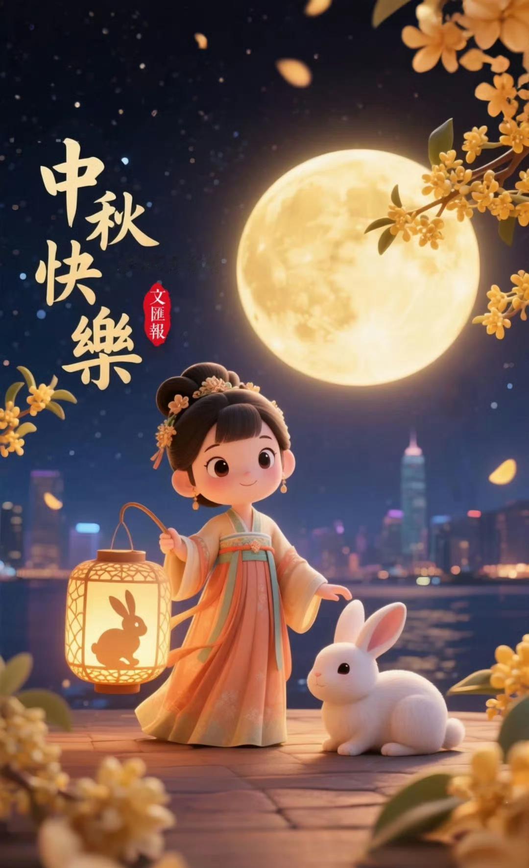 一轮明月照人间，一声祝福暖心田，愿你中秋佳节，平安喜乐常相随，美好顺遂不缺席。中