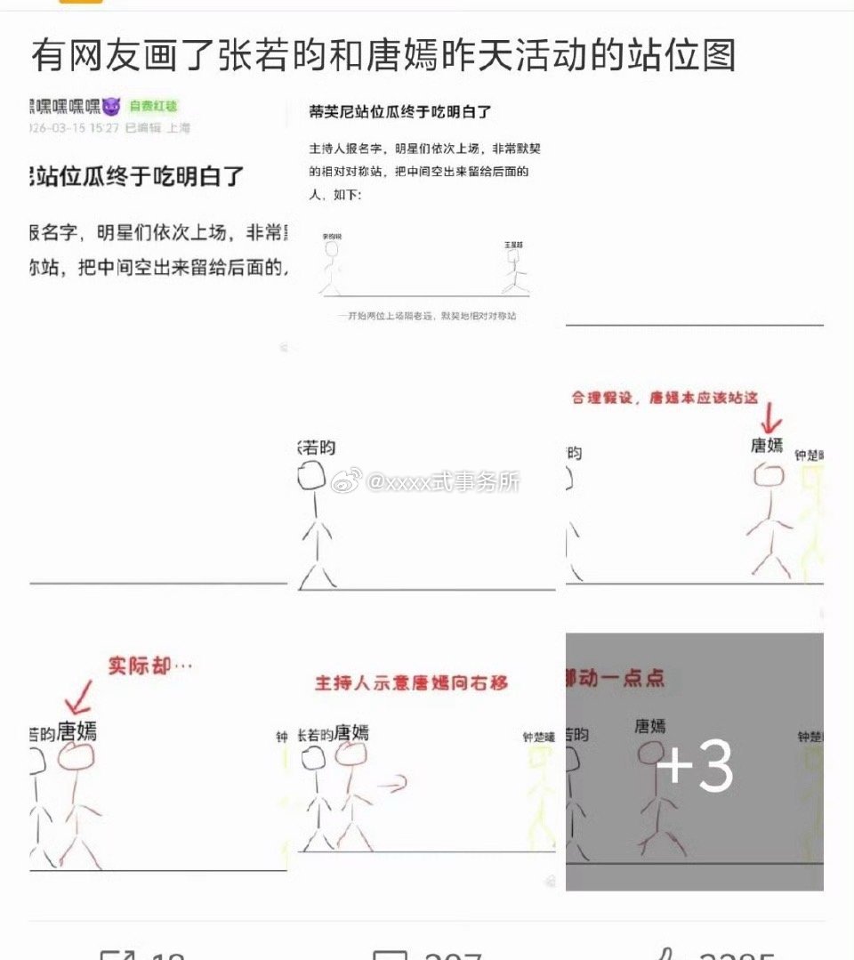 唐嫣张若昀因为站位比起来了，这两位国民度都不一样吧