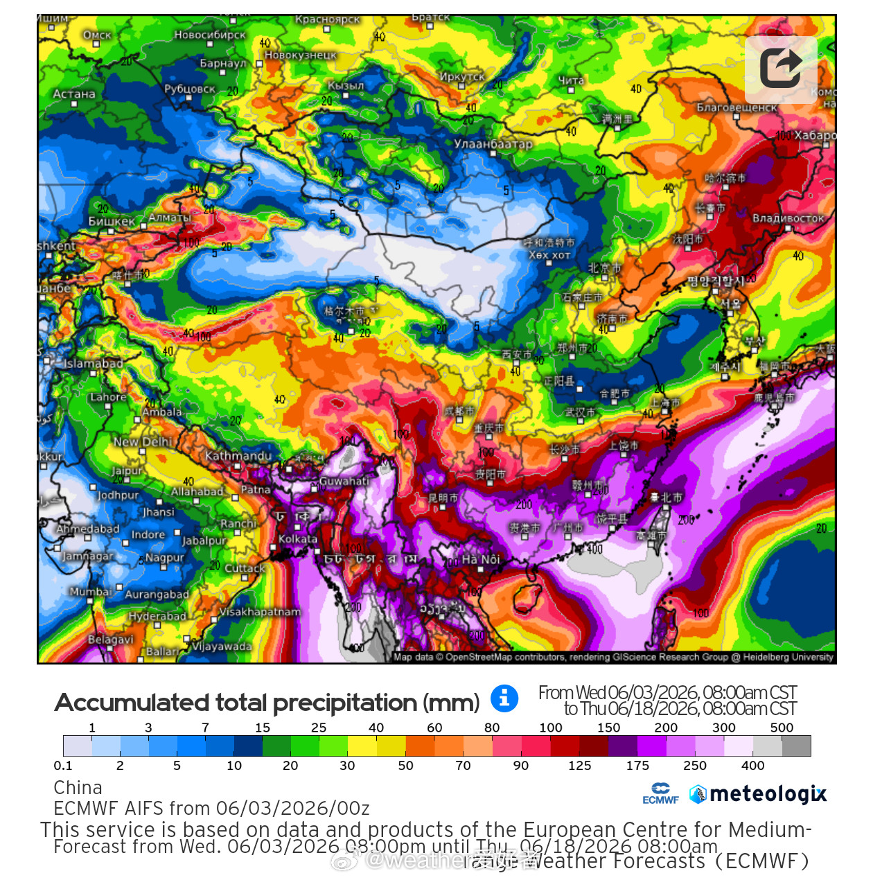 气象观察团未来江南华南的降雨要全国狂暴了，季风水汽会相当强！