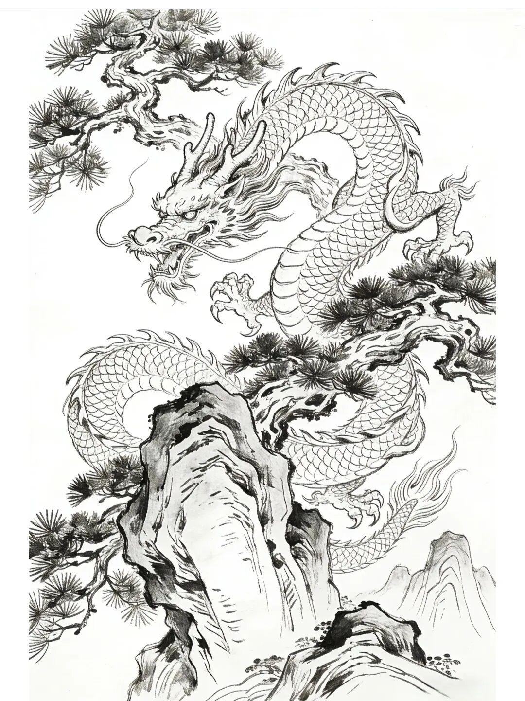 苍松伴龙.福问自来传统文化