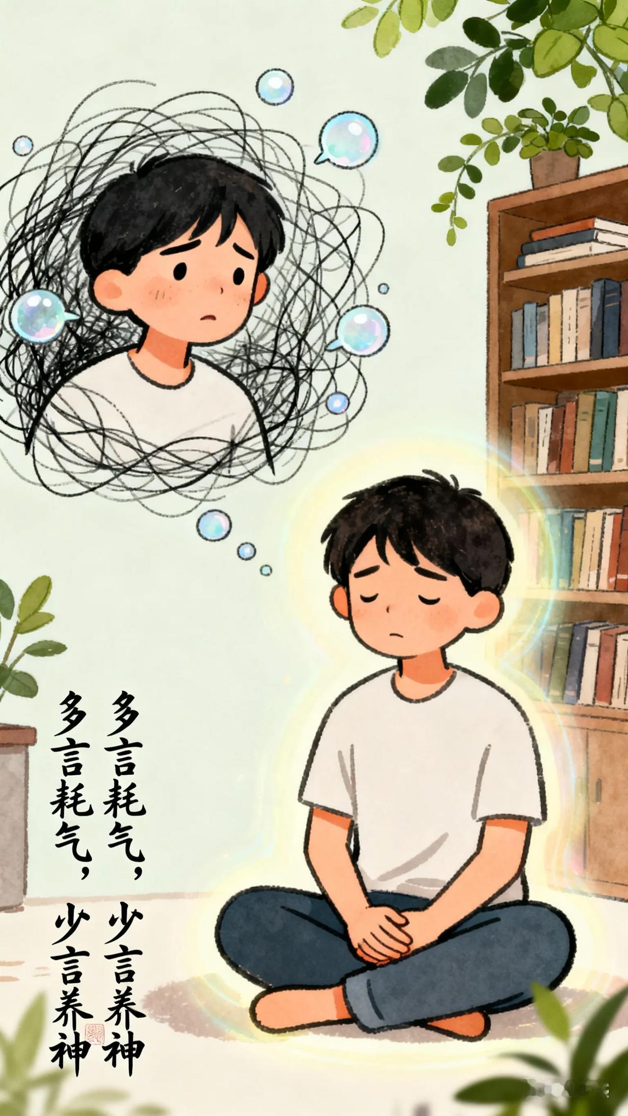 南怀瑾说：“做人做事要节省，说话也要节省，多言耗气，少言养神。”