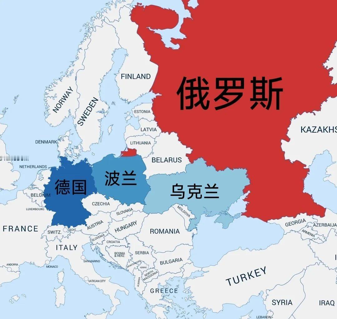 历史上，沙俄、普鲁士、奥地利曾三次联手分割波兰领土，1795年波兰彻底亡国，从地