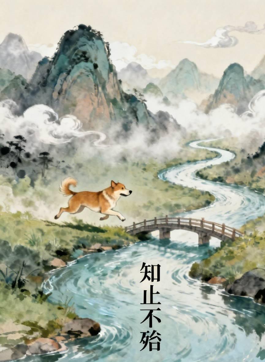 知止不殆：猎犬追逐猎物，往往因不知停歇而迷失方向；智者行事，懂得在适当的时候停下