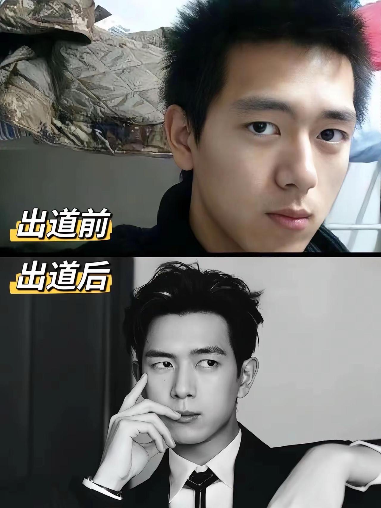 娱乐圈果真是红气养人🔥🔥。男明星出道前后对比~人靠衣装真的没说错，明星成名