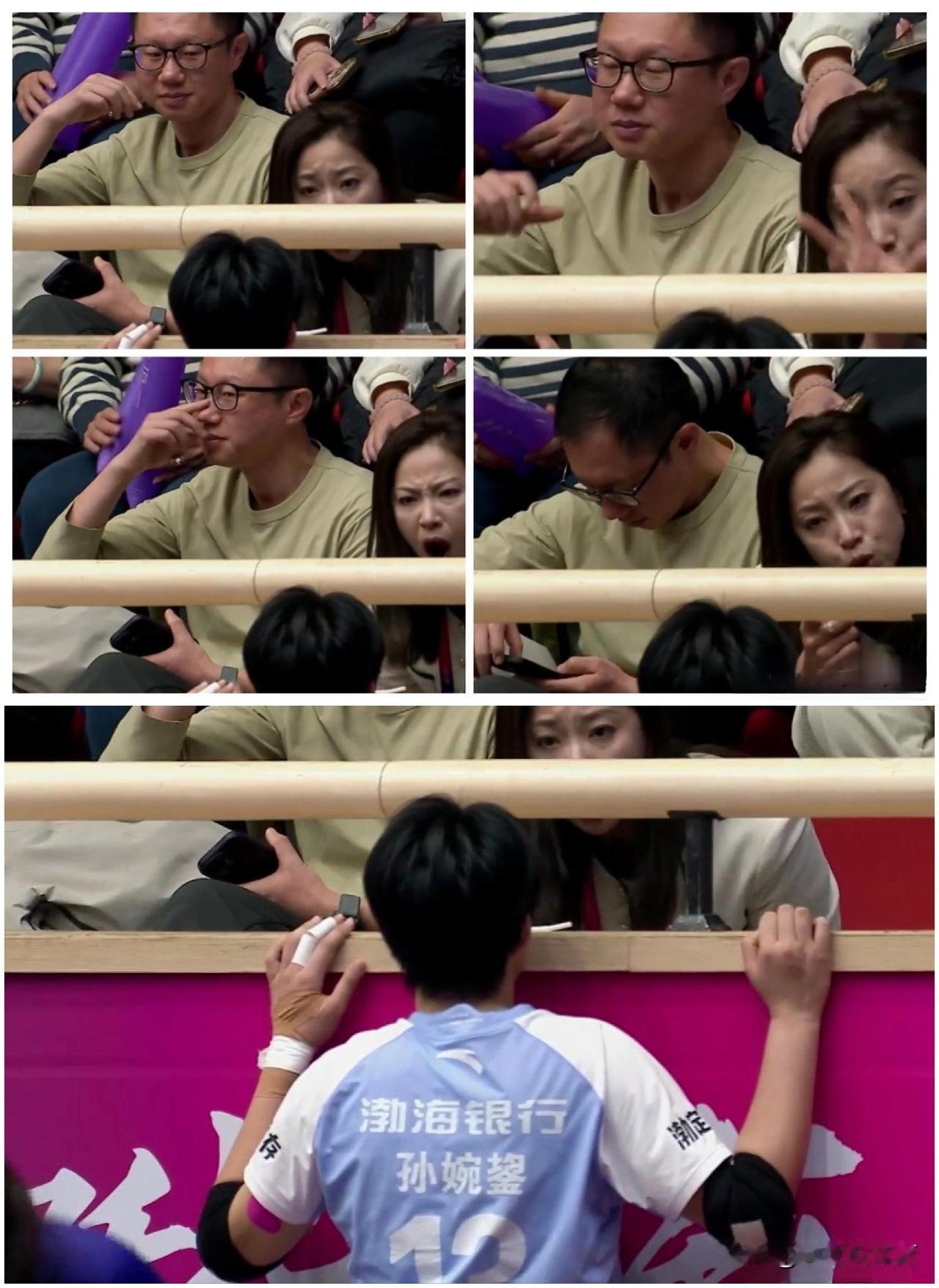 女排名将王茜在比赛现场指导天津女排自由人孙婉鋆。天津女排坐镇主场0-3北京女排，