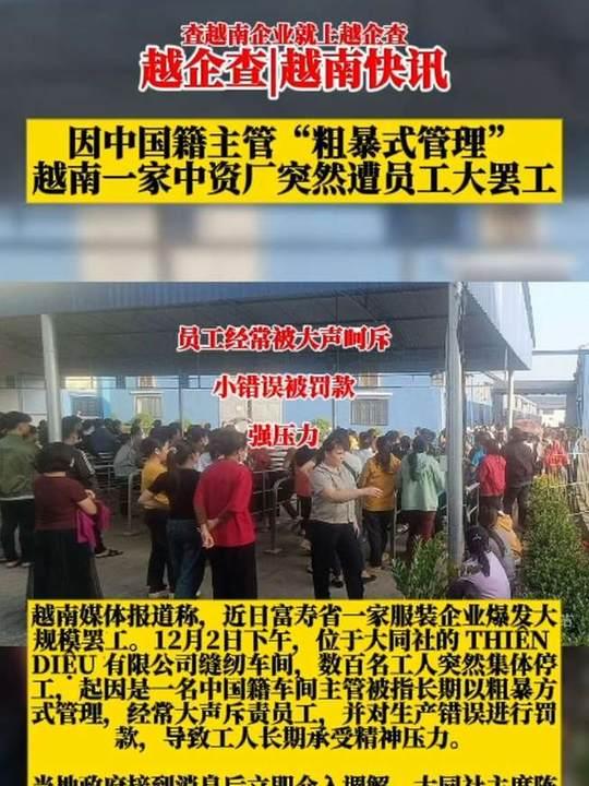 传闻中国老板去越南开厂，那翻车现场真是一个比一个惨。海防市有个总监，开会骂工人“