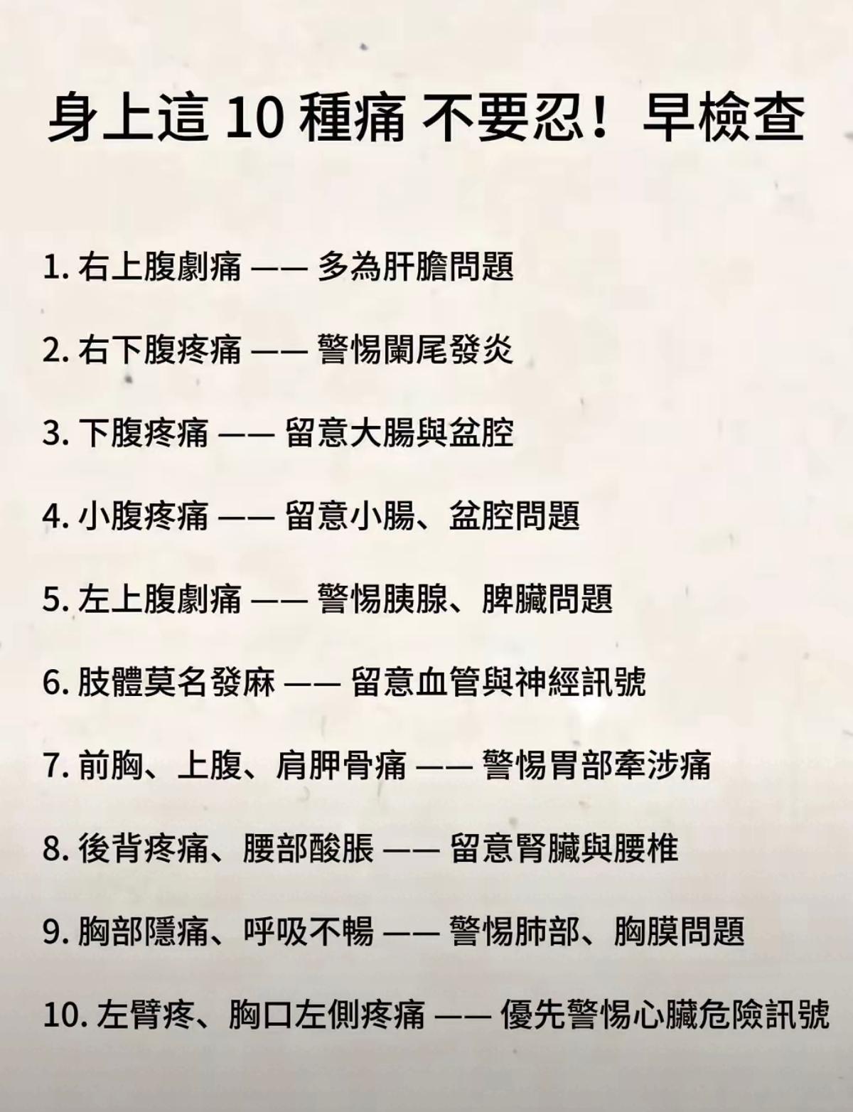 注意身体，别忽视这些疼痛信号！