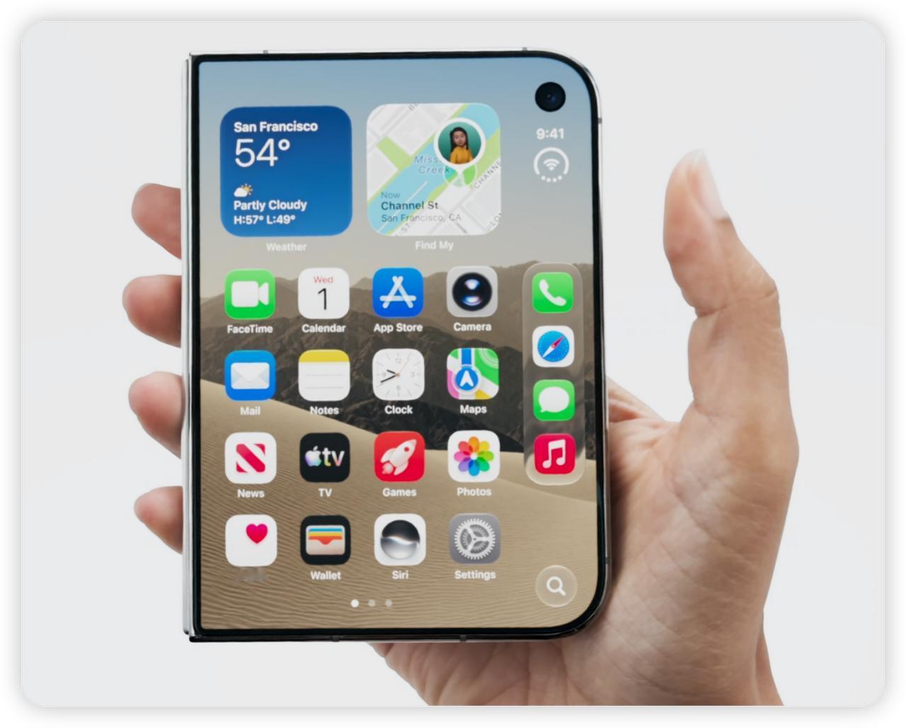 全体起立iPhone折叠屏来了iPhoneDuo它来了内屏采用屏下摄像头