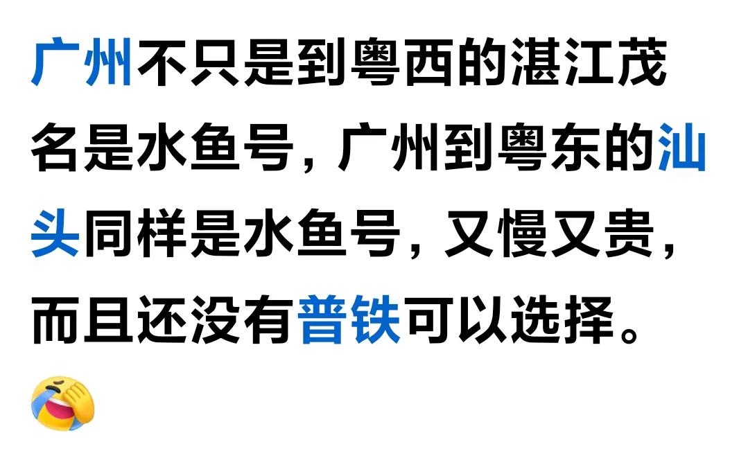 水鱼号也有人争，真奇怪！广东的水鱼号在粤西广为人知，它是凭借动车速度而非高铁速