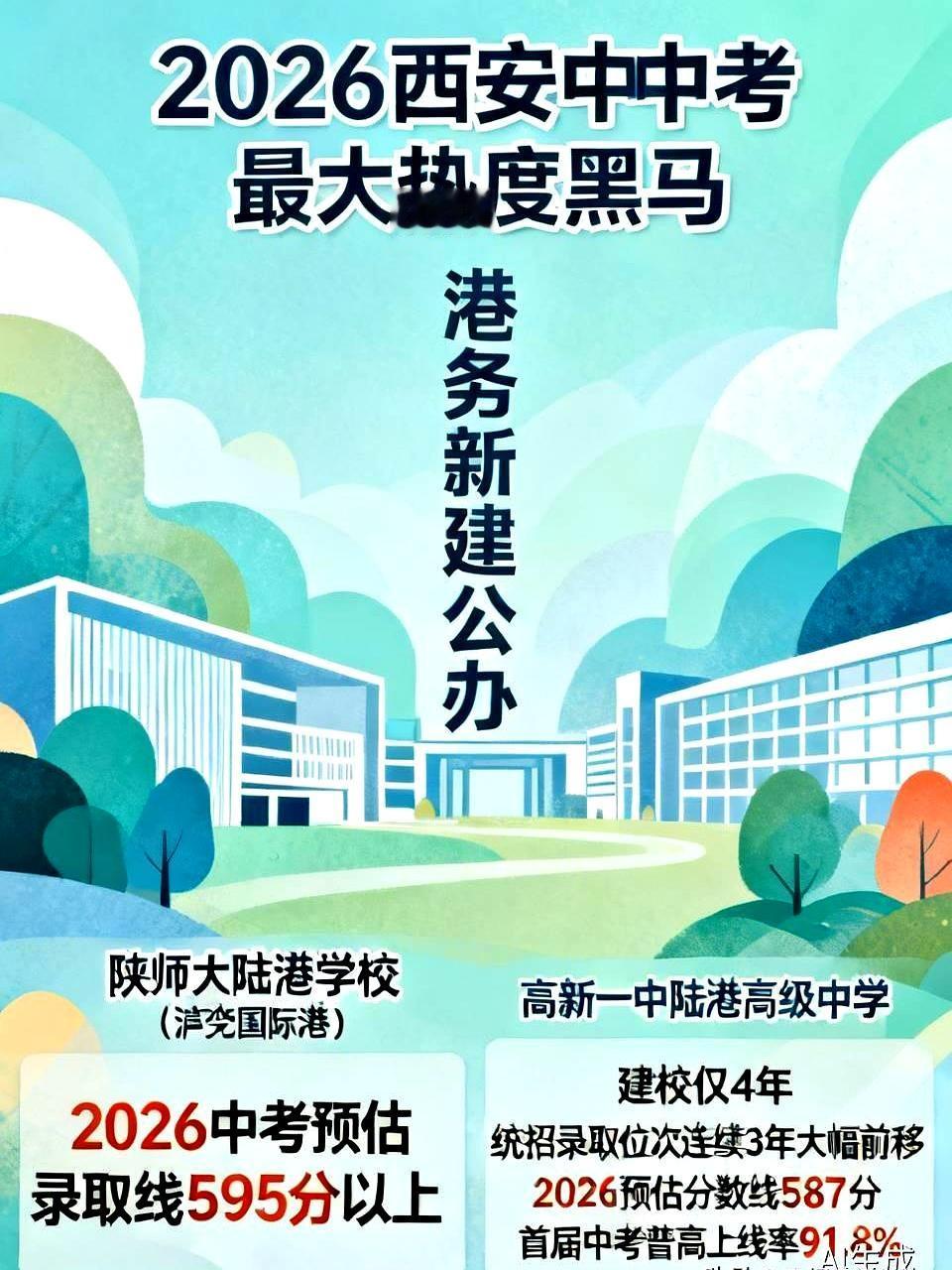 当预估分数线在家长群刷屏时，港务片区这两所新公办把西安初三的节奏打乱了。陕师大