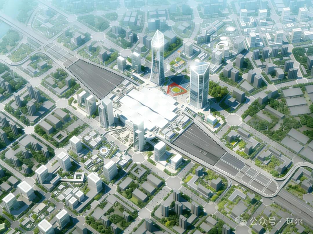 郑州南站枢纽核心区漂亮吧！以TOD理念驱动“站产城一体”，依托郑州南站的枢纽新