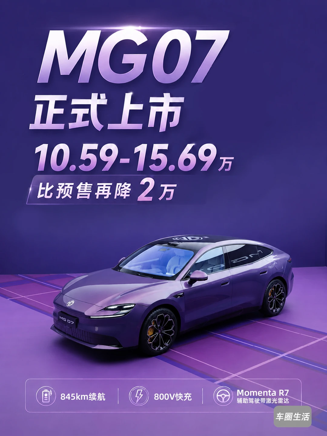 上市再降2万！10.59万起MG07夯爆了