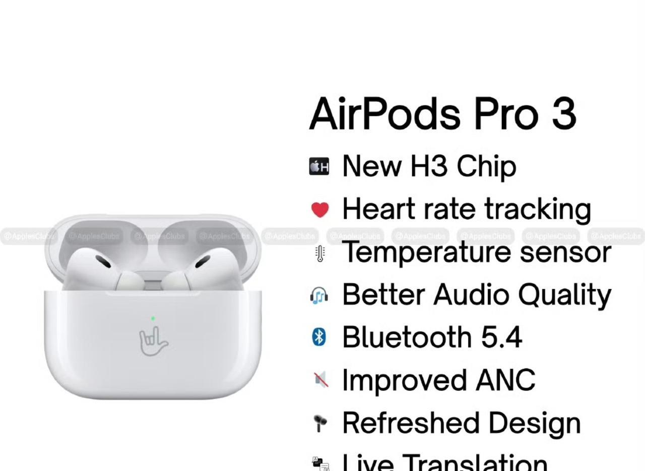 AirPodsPro3配置曝光，主要有6大升级！今天，AirPodsPr